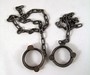 Red 2 Aged Metal Handcuffs Movie Props