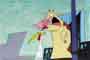 COW & CHICKEN Cow & Chicken Walking Original Animation Cel
