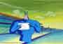 THE TICK Tick Holding Sign Original Animation Cel