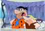 FLINTSTONES ON THE ROCKS Fred & Barney Original Animation Cel